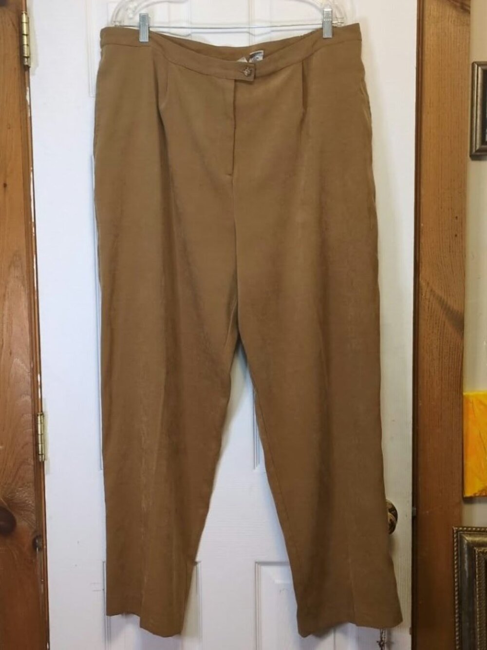 Vintage Yves St. Clair High Waisted Pleated Trousers Tan Brown Academia Sz 20W